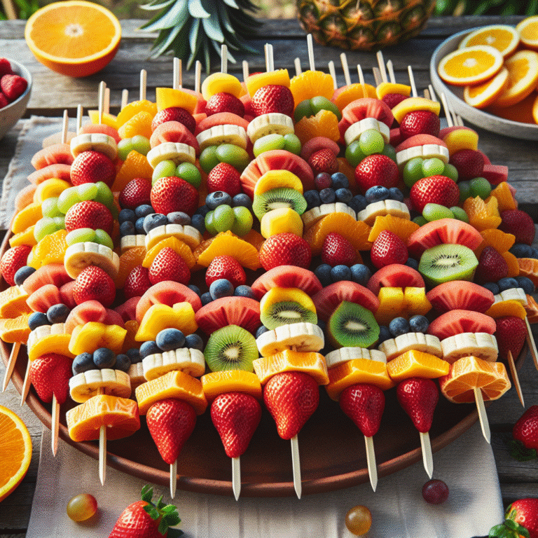 fun and colorful vegan fruit skewers for parties